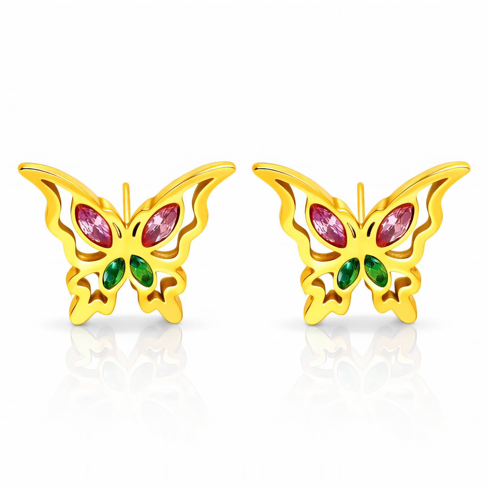 BEBEOUZ "Butterflies" Gold-Plated Steel Earrings