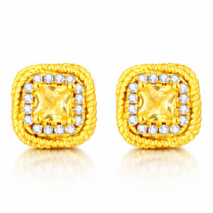BEBEOUZ Gold-Plated Brass Earrings - Crystallic