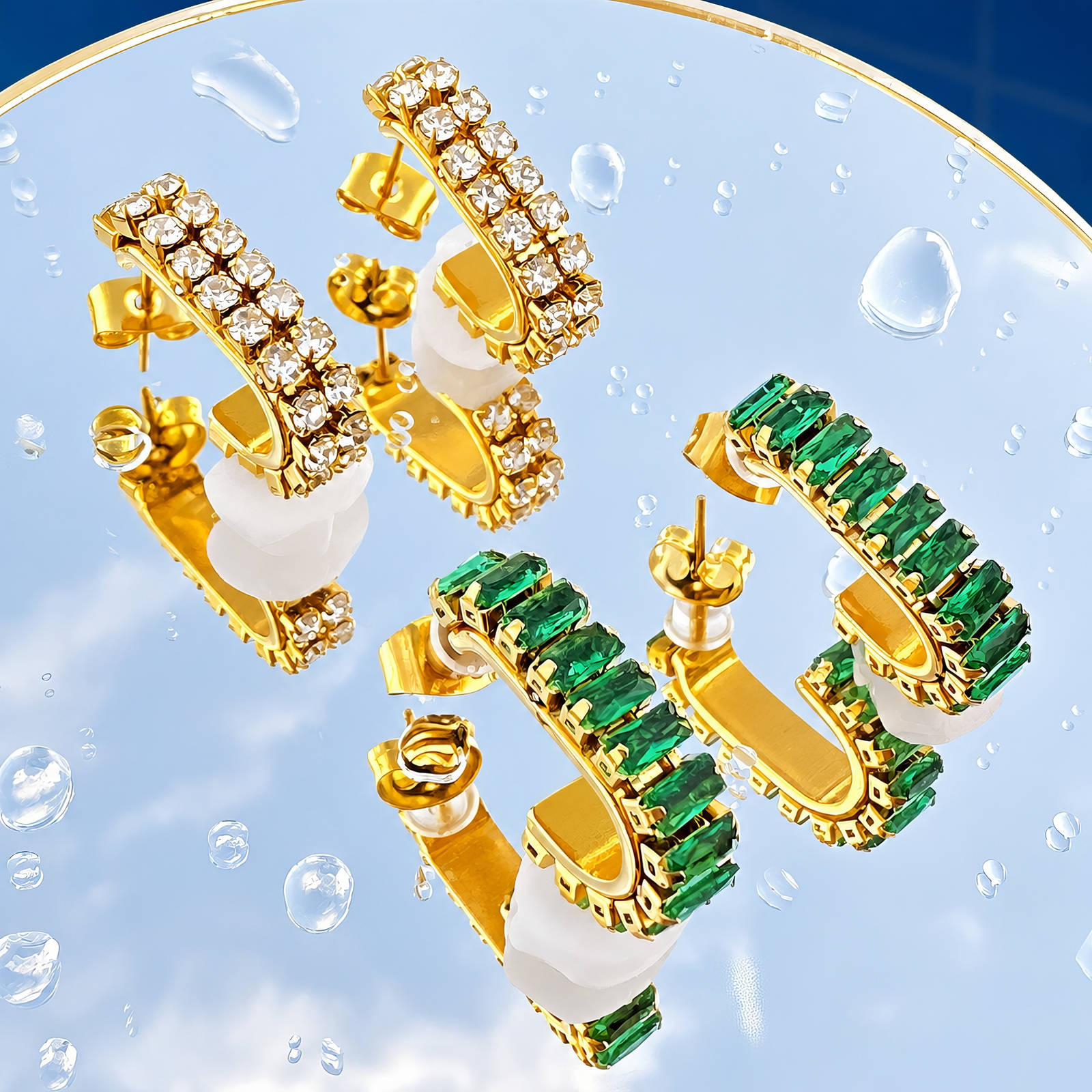 BEBEOUZ Gold-Plated Stainless Steel Earrings