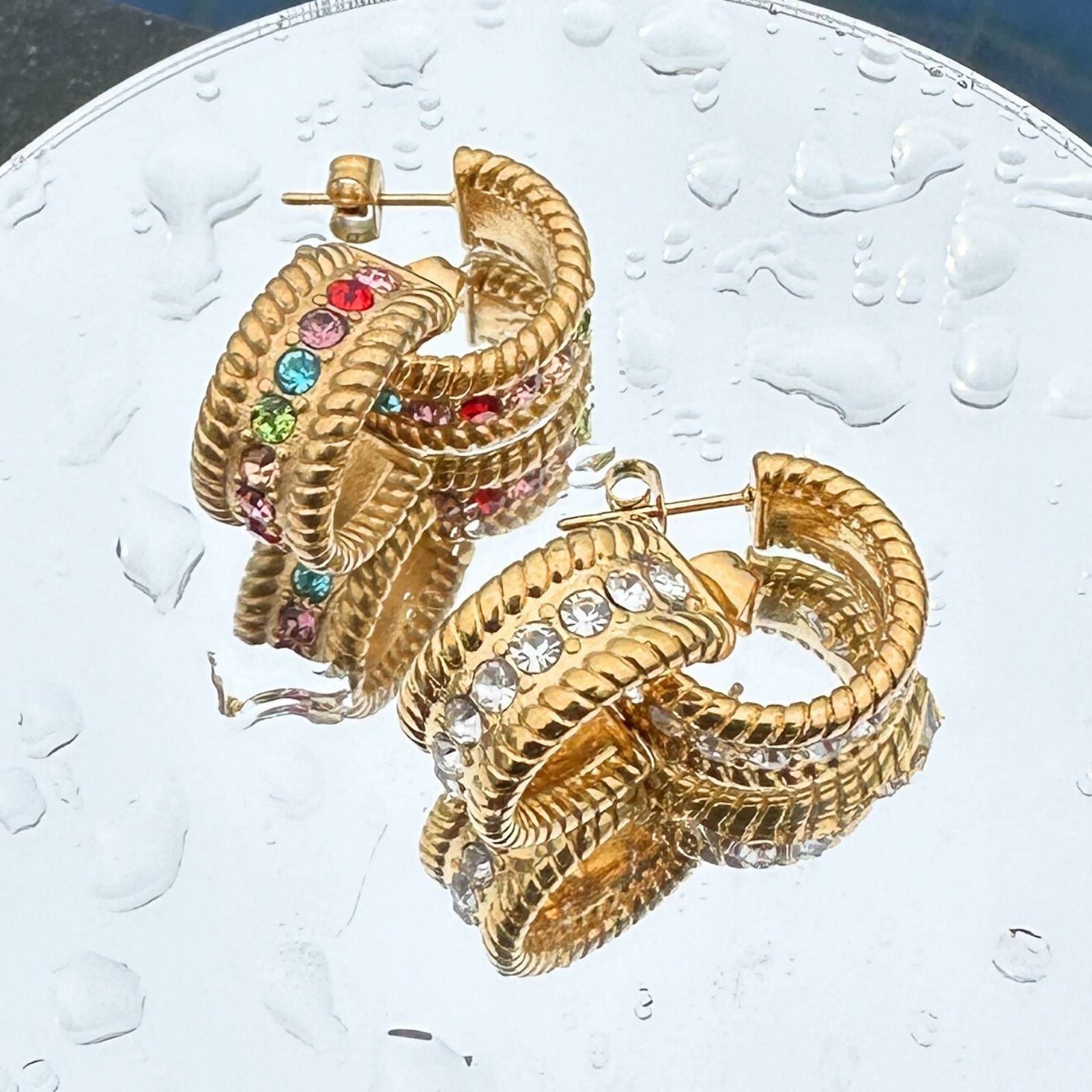 BEBEOUZ Gold-Plated Stainless Steel Earrings