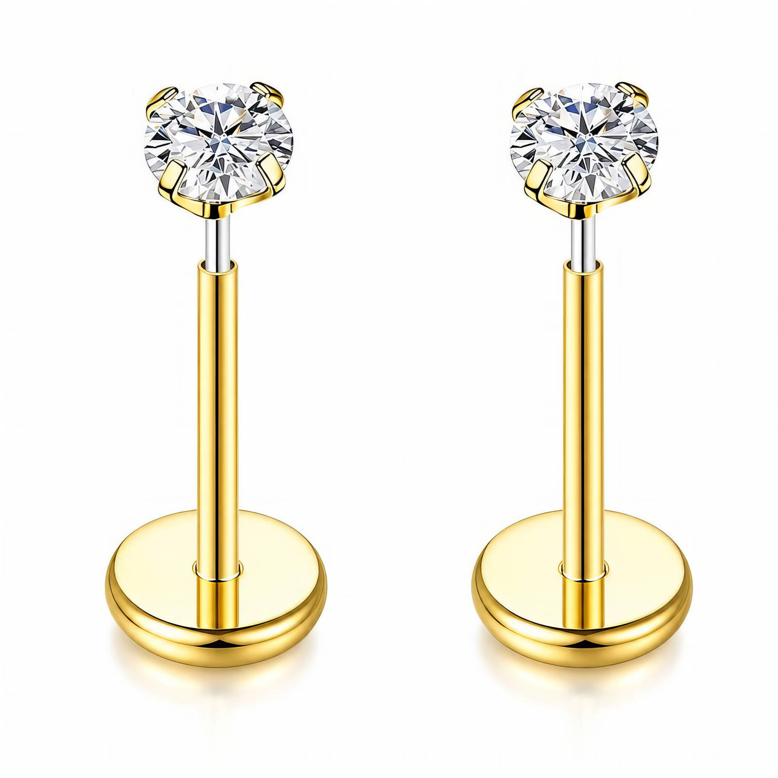 BEBEOUZ Gold-Plated Stainless Steel Earrings - Ear Stack