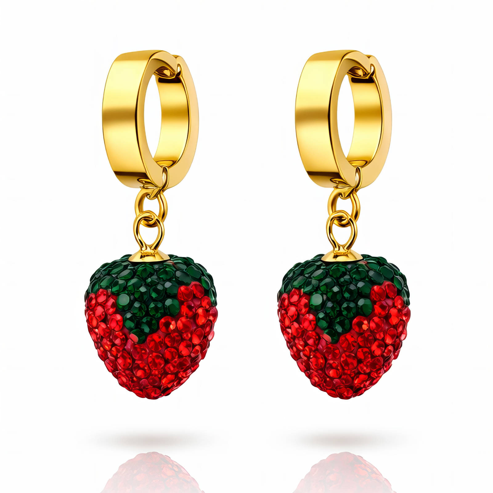 BEBEOUZ "Strawberries" Gold-Plated Steel Earrings