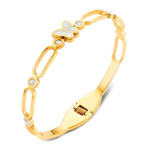 "Butterfly" PVD Gold-Plated Steel Bracelet - Intensity