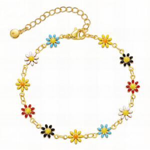 "Flower Meadow" PVD Gold-Plated Steel Bracelet - Intensity (92593-0)