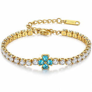 "Flower" PVD Gold-Plated Steel Bracelet - Intensity (93796-0)