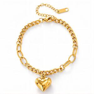 "Heart" PVD Gold-Plated Stainless Steel Bracelet - Intensity