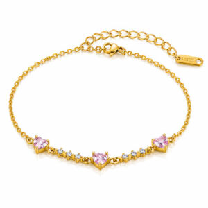 "Hearts" PVD Gold-Plated Steel Bracelet - Intensity