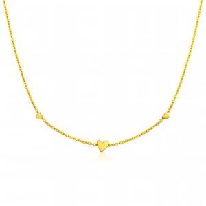 "Hearts" PVD Gold-Plated Steel Necklace - Intensity