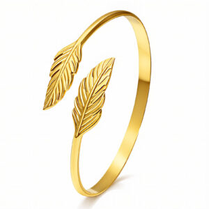 "Leaves" PVD Gold-Plated Steel Bracelet - Intensity