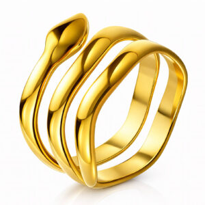 "Snake" PVD Gold-Plated Stainless Steel Ring - Intensity